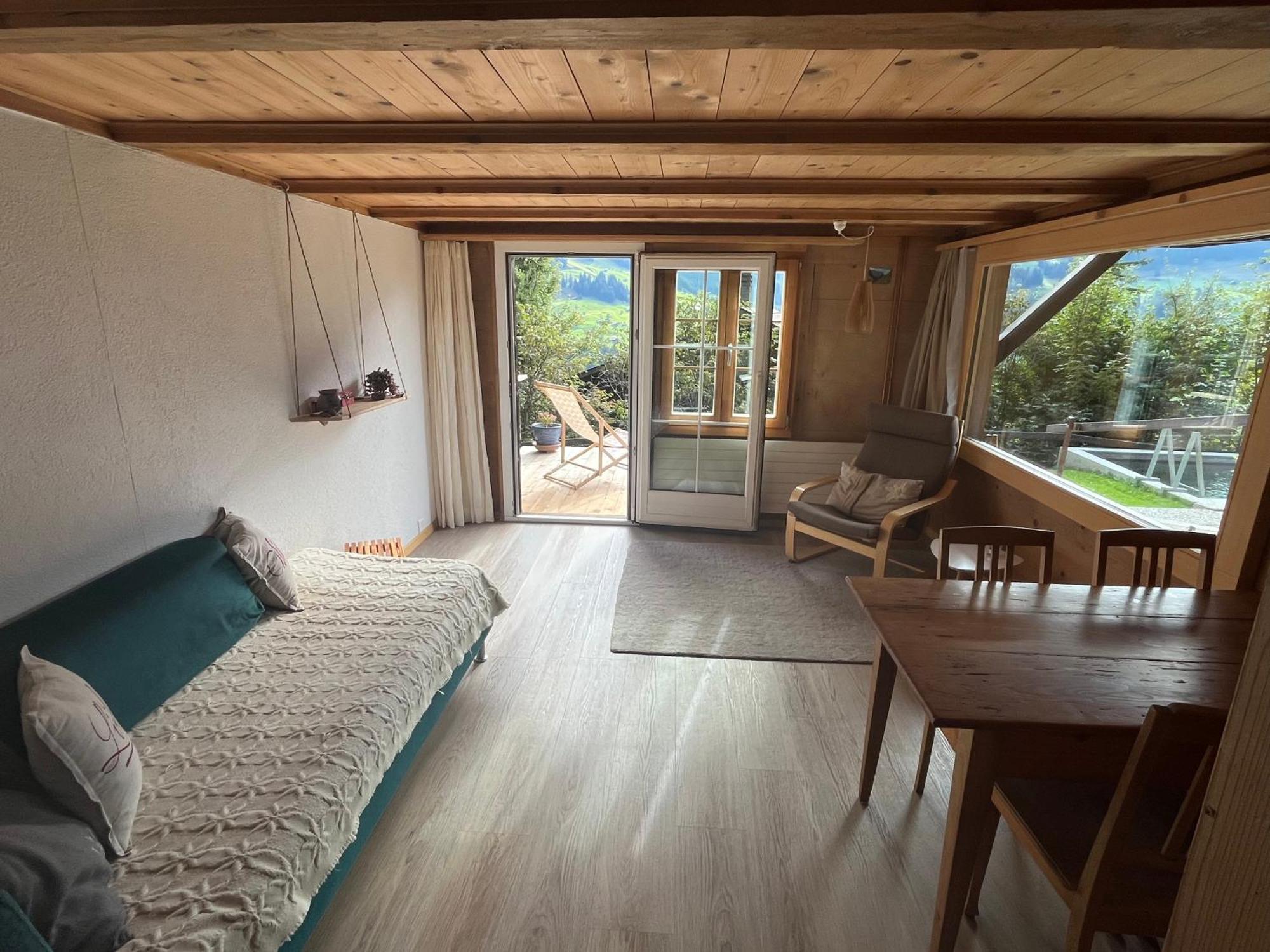 Chalet Sonnenheim, Wohnung Mit Panoramafenster Adelboden Exteriör bild